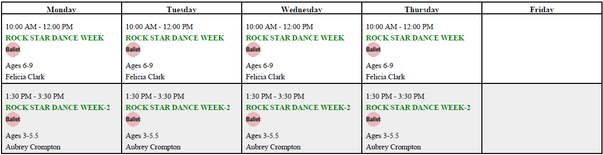 schedule with link to register