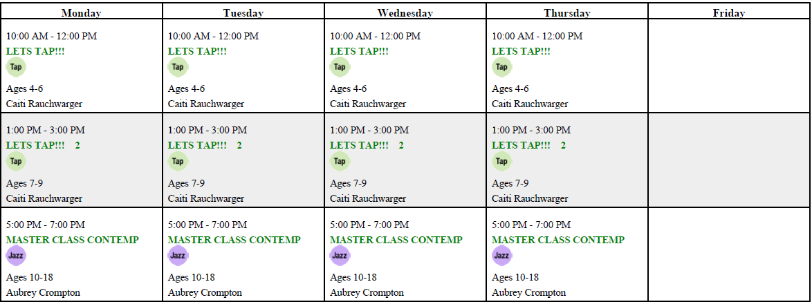 Schedule with link to register